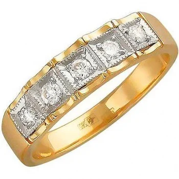 

Esthete ring with cubic zirconia in combined gold