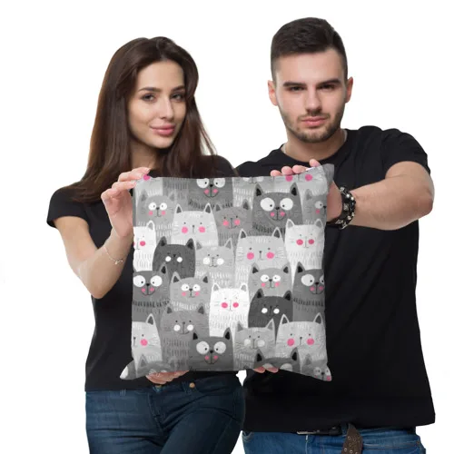Подушка 3D Котейки для дома и дачи для отдыха, для путешествий, Отличный подарок! Неповторимый сувенир