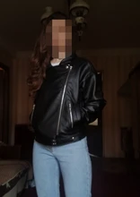 Jacket Women Basic-Coat Moto Aelegantmis Faux-Leather Plus-Size Winter Outerwear Autumn