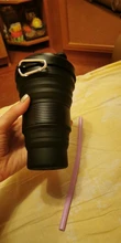 Taza de viaje de silicona plegable, 550ml, con tapa, sin BPA, agua, café, té para interior y exterior