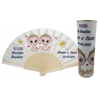 

Sell You batch/Fan cloth with personalized wooden rods baptize children cuff links personalized canned with easy open