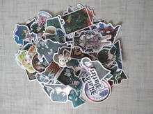 Paquete de calcomanías negras para niños, pegatinas de dibujos animados de Anime para papelería, maleta para portátil, guitarra, calcomanías de nevera, 10/50 Uds.