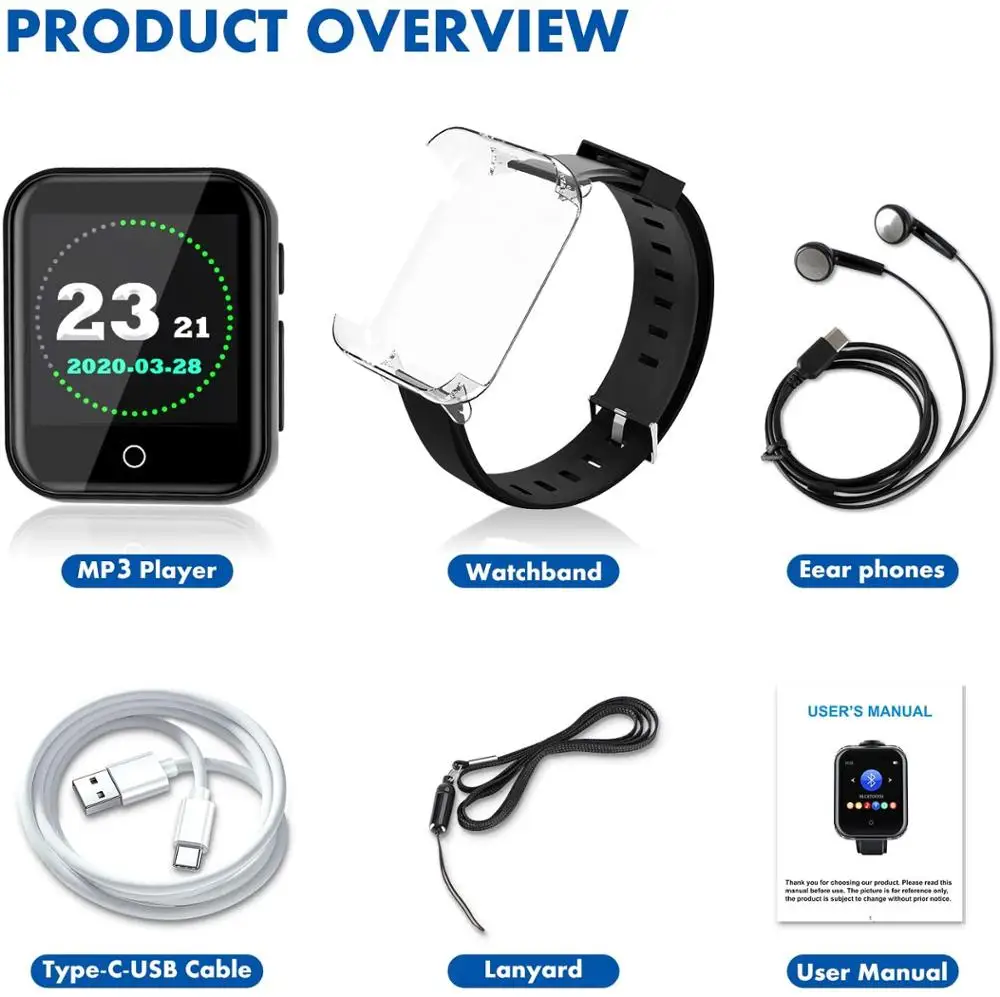 RUIZU MP3 Player with Removable Portable Full