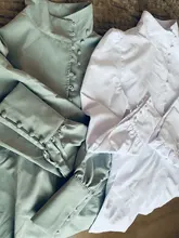 Turtleneck Blouse Puff-Sleeve White Shirt Ladies Top OOTN Office Elegant Casual Solid
