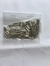 Tubería de cobre ovalado doble de acero inoxidable, fundas de crimpado duraderas, Conector de cable, aparejos de pesca, 100 Uds.