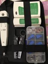 Herramientas de reparación para medidor LAN, juego portátil de instrumentos RJ45 para red local, kit de alicates, abrazadera, probador, cables, tenazas de crimpado y prensado, 14 unidades por set