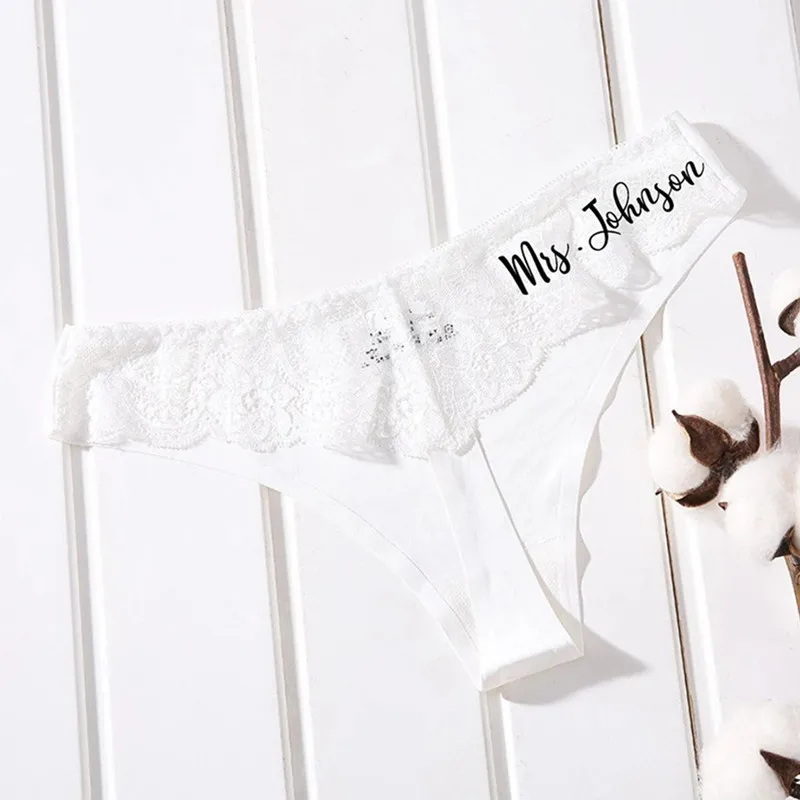 Personalized Gifts for her Bride Panties - Lace Wedding Underwear