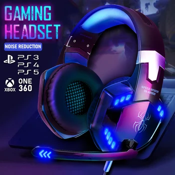 

Professional Led Light Gamer Headset for Computer PS4 PS5 Gaming Headphones Bass Stereo PC Wired Headset With Mic Gifts