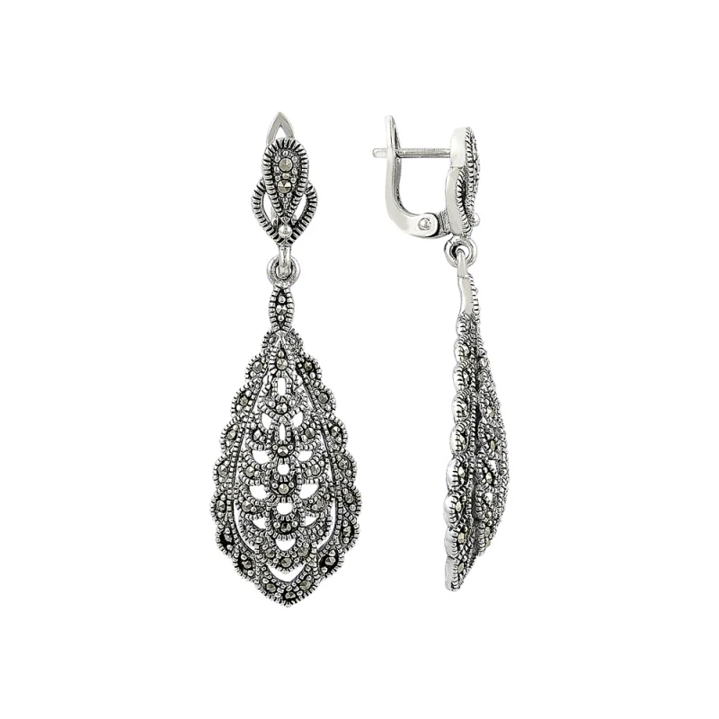 

Silver 925 Sterling Marcasite Earrings