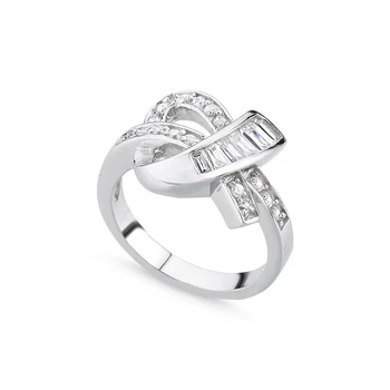 

Silver 925 Sterling Zircon Baguette Cubic Zirconia Ring