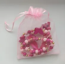 Pulsera de madera con perlas de imitación Multicolor de 12 estilos para niños, pulsera de moda para niñas, proveedor de decoración de joyería