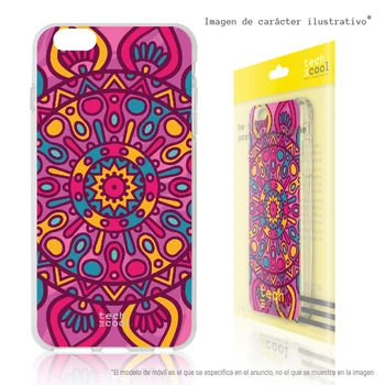 

FunnyTech®Silicone Case for Xiaomi Redmi Note 6/Note 6 Pro L Mandala pink background