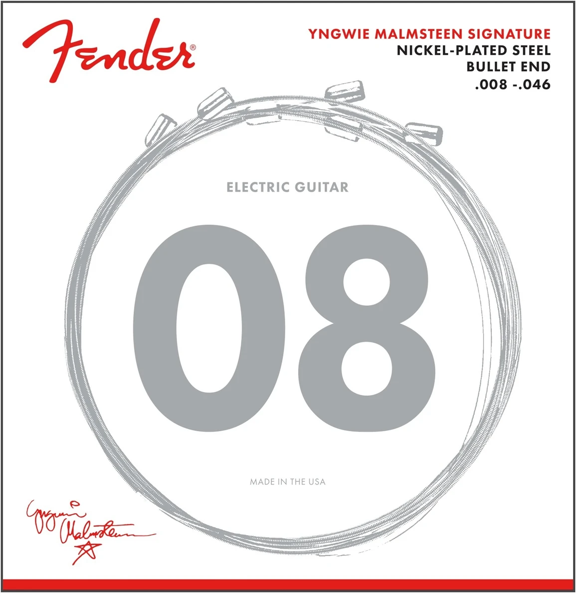 Fender Yngwie Malmsteen Подпись никелированные электрогитарные струны 08-46 | Спорт и