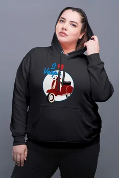 

Angemiel Wear I Love Vespa Black Women Hooded Sweatshirt