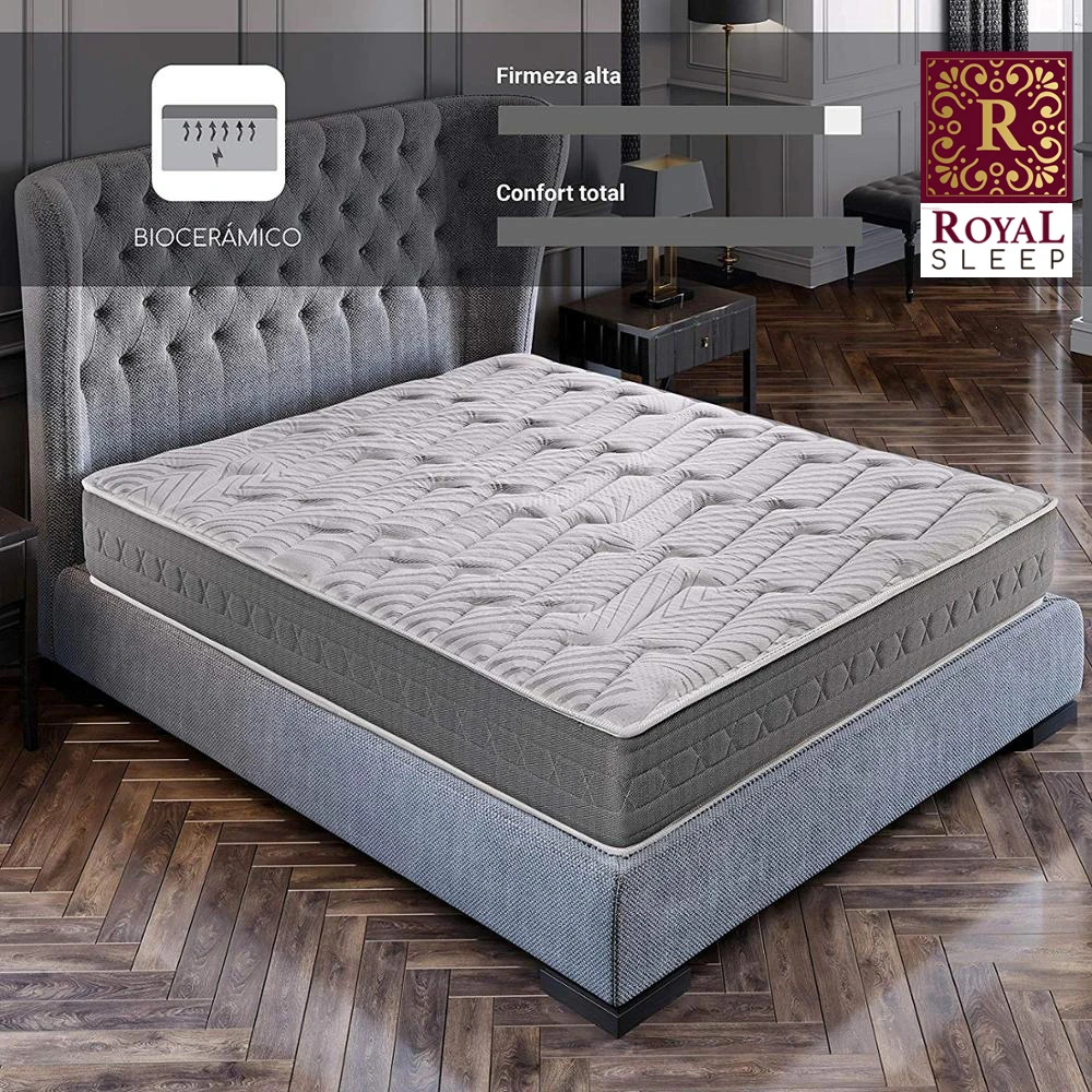 Royal Sleep, CERAMIC viscoelastic mattress PLUS, antiacaros and bacteria,  high firmness and comfort, 25cm, antistress, regenerative