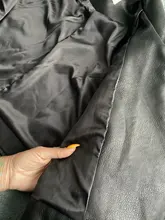 Jacket Short Winter Coat Faux-Leather Mozuleva Black Women Retro PU Turn-Down-Neck Loose