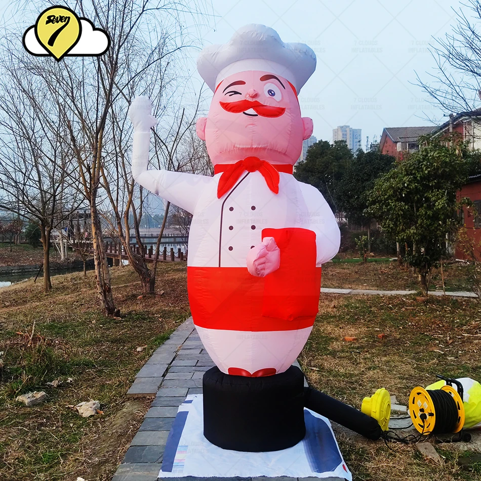Air Dancers Sky Tubeman Dancer Inflatables Cook Man Welcome Promotion Balloon Advertising Wave hands Chef for Restaurants Store 3