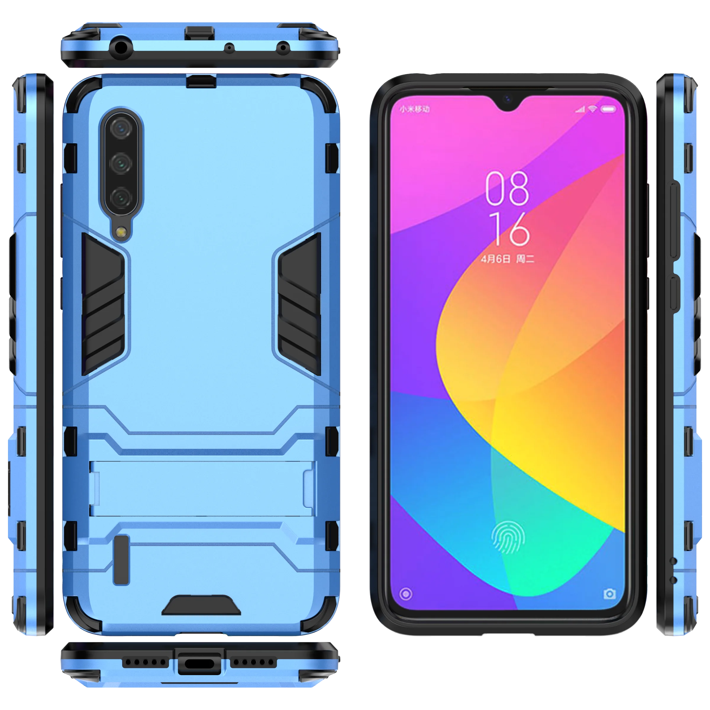 Чехол-подставка для Xiaomi mi 9 Lite/mi A3 Lite/CC9 Con soporte-чехол Гибридный противоударный Прочный