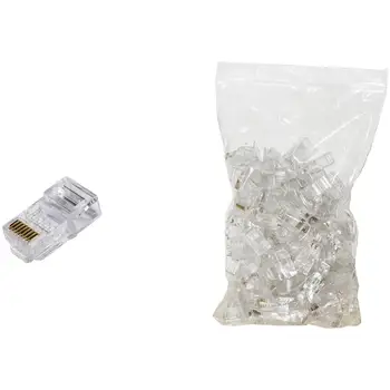 

Pack 100 connectors 8 Pole Cat 6 Utp unshielded Rj45
