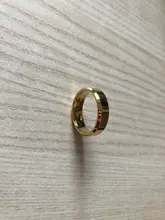 Anillo de acero inoxidable de 6mm para hombre y mujer, sortijas de dedo Color oro, joyería de boda, regalo