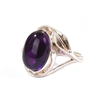 

Amethyst Natural Gemstone Ring for Women Girl Birthday Wedding Christmas Gift 925 Sterling Silver