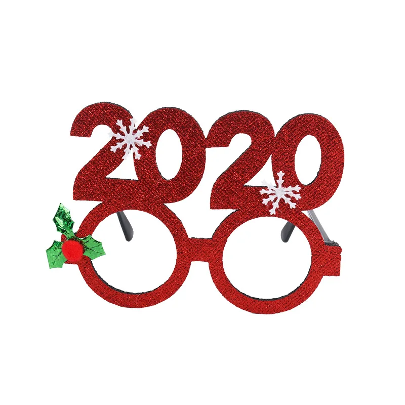 Новогодние очки подарки рождественские украшения вечерние украшения для дома Декор Рождественская елка Санта Клаус Олень снеговик - Цвет: 1pcs 2020