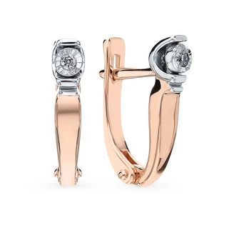 

Gold earrings with diamonds sunlight sample 585