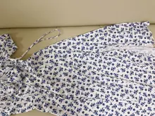 Vestido de verano de las mujeres de manga corta Puff novia impreso acanalada fiesta de Split largo Maxi Vestidos cordón Vestidos Sexy vestido