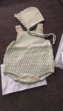 Conjunto de 2 uds. De ropa de punto para bebé, Pelele de algodón con botón en la entrepierna, mono de una pieza + sombreros para niño pequeño, trajes para niño y niña