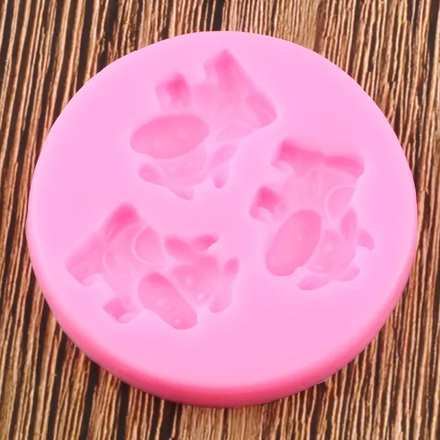 3D -S Állatok Tehén Szilikon Penész Cupcake Topper Fondant Baba Party Dekorációs Szerszám - Image 5