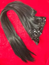 24 pulgadas 6 unids/set Clip en pelo Natural extensiones de cabello lacio Clip ins sintético Clip en la extensión del pelo para las mujeres