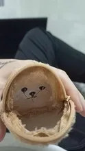 Bentoy-monedero suave de franela de oso sonriente para niñas, Mini bolsas de dinero, regalo para niños, bolsos de monedas Kawaii de Japón de Corea