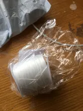 Cordón de hilo de poliéster elástico transparente con cuentas para fabricación de joyas