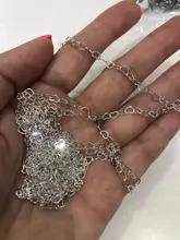 2 metros oro rodio Color pulsera de forma de corazón collar de cadenas de enlace para suministros de fabricación de la joyería DIY arte hecho a mano accesorios