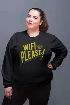 

Angemiel Wear WIFI Please Black Women Sweatshirt