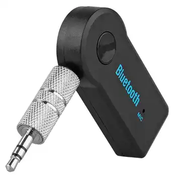 Receptor de Audio Inalámbrico Bluetooth 3,0 Jack de 3,5mm Manos Libres Coche Negro BT adaptador Inalámbrico batería JackAux