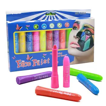 

12 Colors Crayons Body Paint Pencils Stationery Supplies Lapices Acuarelables de Colores For Kids Face Makeup Non-Toxic Washable