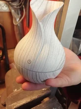 Aroma Diffuser Air-Humidifier 130ml Wood-Grain Ultrasonic White Led-Light Usb-Charge