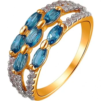 

Esthete ring with Topaz and cubic zirconia in red gold