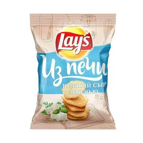 Чипсы Lay's Из печи со вкусом нежного сыра и зелени 85 г | Продукты