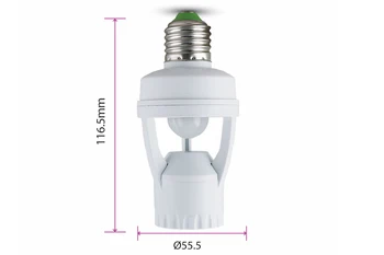 

PIR motion sensor and Twilight Timer with attack E27 for lamp E27 220V 360 degree SKU-4982