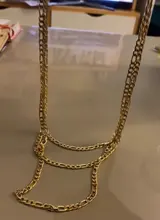 Collar de cadena Figaro para hombre, cadena larga de acero inoxidable, Color dorado, regalo de joyería, 2020