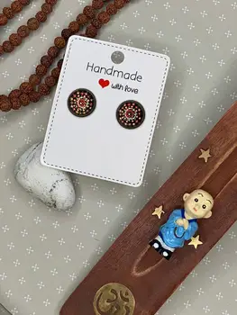 

Stud earrings handmade series Indian Buddha
