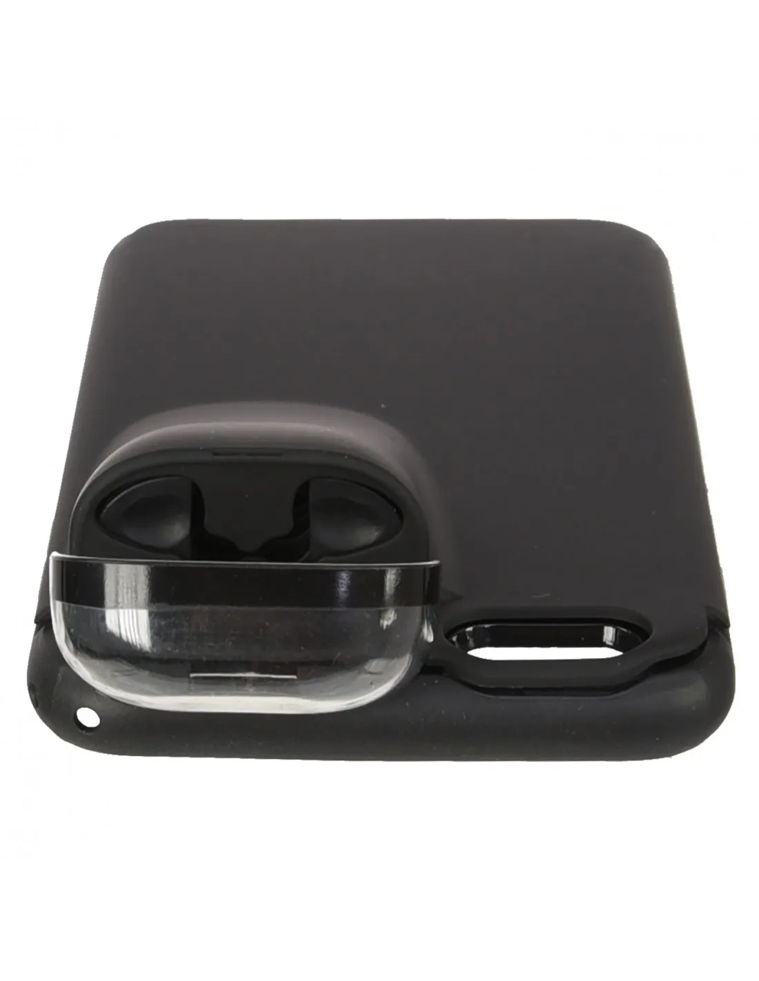 Black headphone Holder case for iPhone 6 Plus
