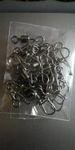 20 unids/lote de 2 #4 #6 #8 #10 #, pasadores de conector de pesca, rodamiento giratorio de acero inoxidable con aparejos de presión para pesca