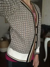 Oversize Cardigans Sweaters Checkered Plaid Colorfaith Fashionable Womens Spring Knitting