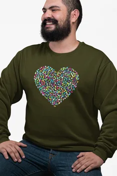 

Angemiel Wear Colorful Leaves Heart Green Men 'S Sweatshirt