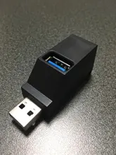 Extensor de adaptador de concentrador USB 3,0/2,0, minicaja divisora, lector de disco en U de alta velocidad de 3 puertos para pc, portátil, Macbook, Teléfono Móvil, 1 unidad