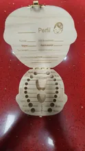 Caja de dientes de madera para bebé, organizador para guardar dientes de leche, Umbilica, inglés, holandés, español, portugués, francés, ruso