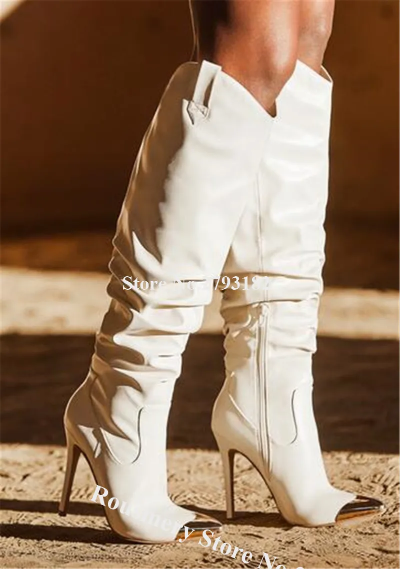 Gold High Heel Boots